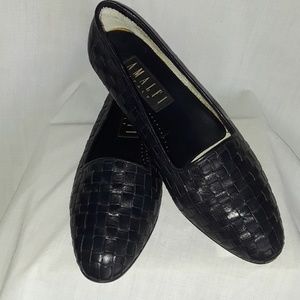 Women's AMALFI Italy Black woven leather flats